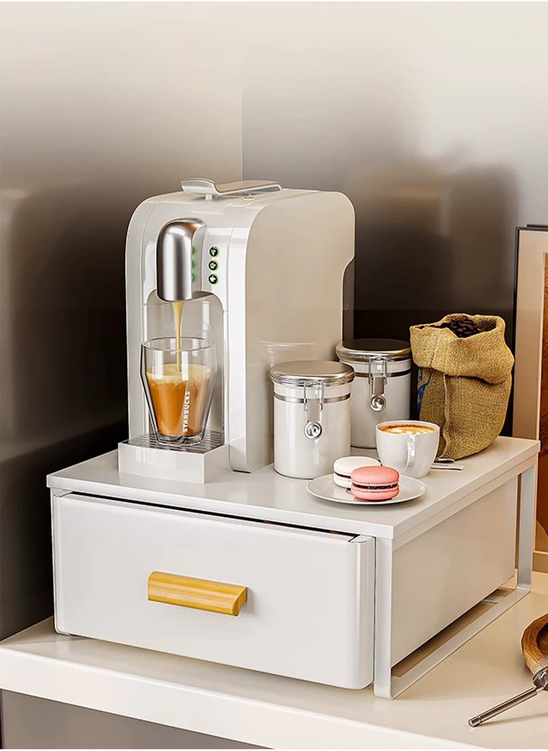 Merry Moments Coffee Machine Stand Coffee Pod Holder Coffee Capsule Storage Pull Out Cabinet Organizer Kitchen Counter Organizer Metal Drawer for Office Home Kitchen Size: L40 x H17.5 x W41 CM  - Image 1