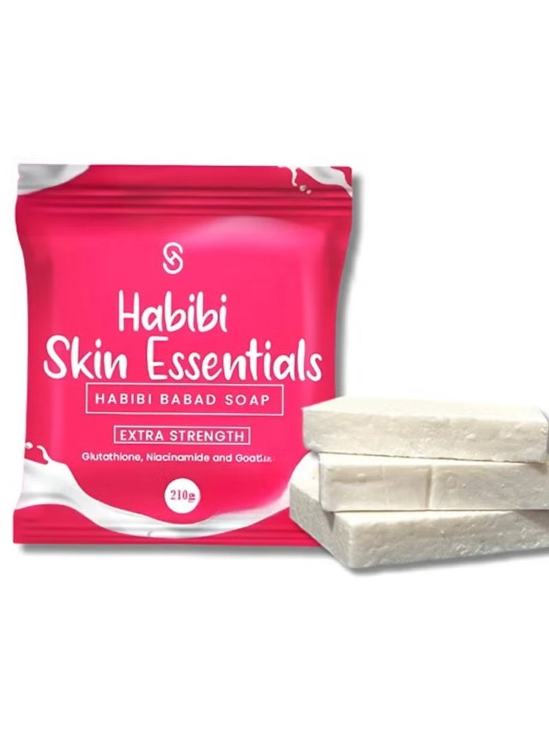 حبيبي صابون حبيبي سكين إسينشالز جلوتاثيون باباد - تبييض فائق القوة مع النياسيناميد وحليب الماعز - 210 غرام - Image 1