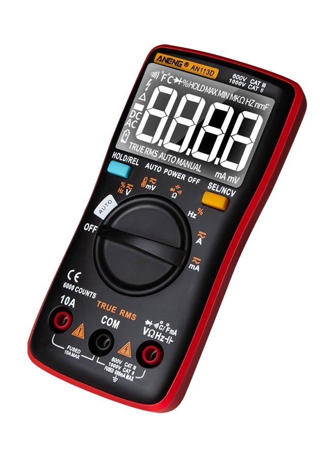 NIBEMINENT Automatic Range True RMS Digital Multimeter Clamp Meter Red/Black 13.06 x 6.54 2.89cm - Image 1