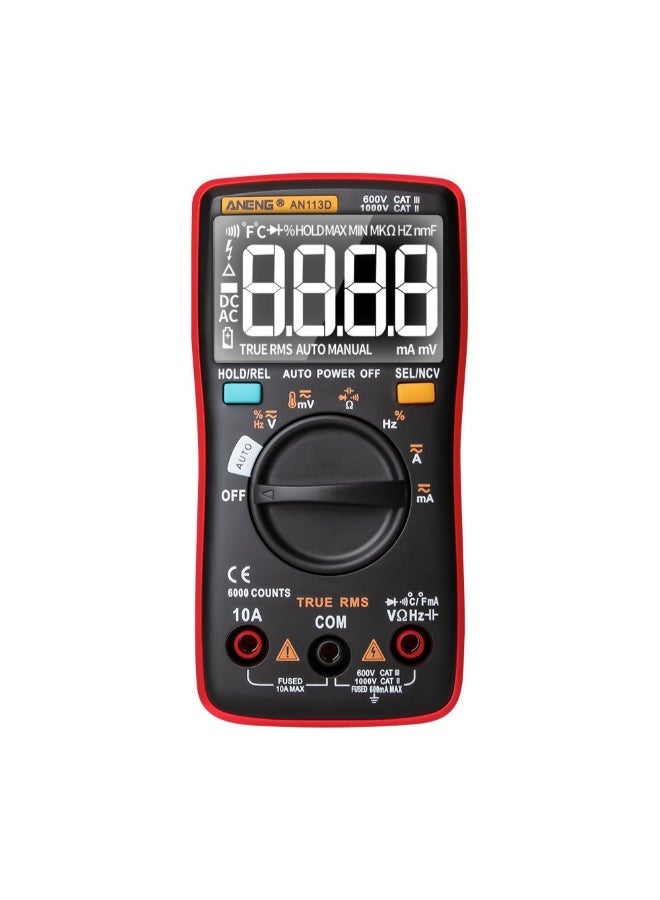 NIBEMINENT Automatic Range True RMS Digital Multimeter Clamp Meter Red/Black 13.06 x 6.54 2.89cm - Image 5