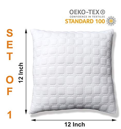 dream FACTORY Dreamfactory 400 GSM Knitted Fabric Soft Fluffy Sleeping Pillow (12x12 - PC1) - Image 2
