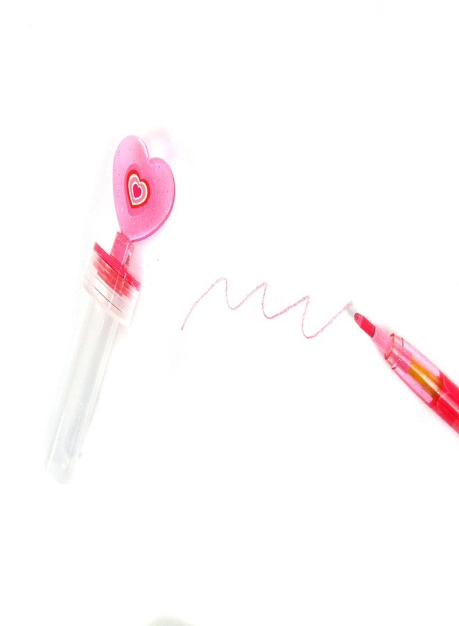 TINYMILLS 24 Pcs Valentine's Day 2 in 1 Stackable Stacking Crayon with Extra Stamper Topper, Perfect for Valentine's Day Party Favors, Goodie Bag Stuffers, Classroom Exchange - Image 5