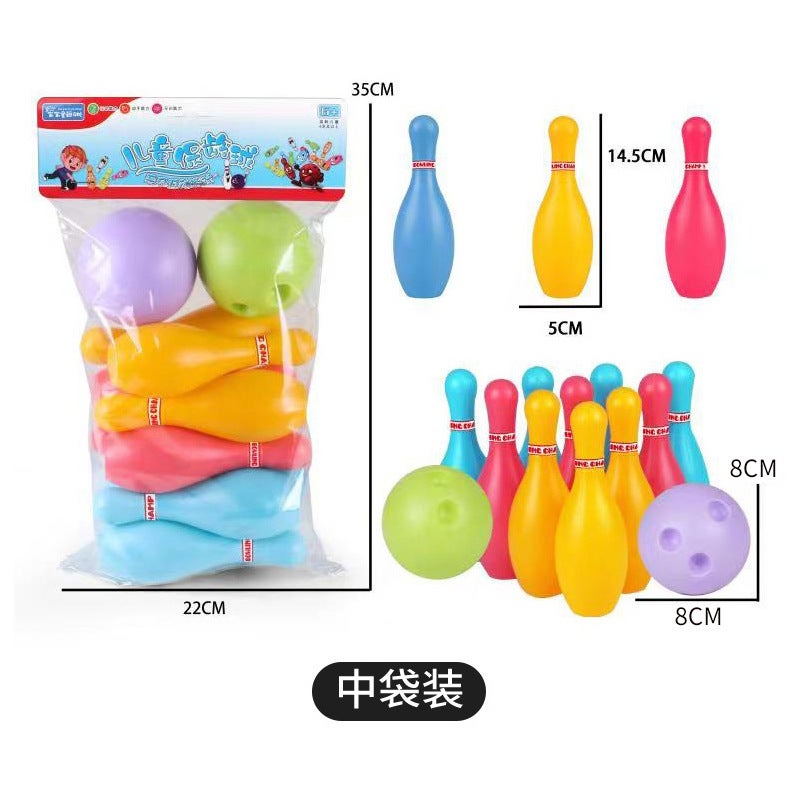 Childrens Sports Toys Fitness Parent-Child Interactive suit Explosions Boys Kindergarten Baby Gift Mini Bowling Medium 10 bars (bag)