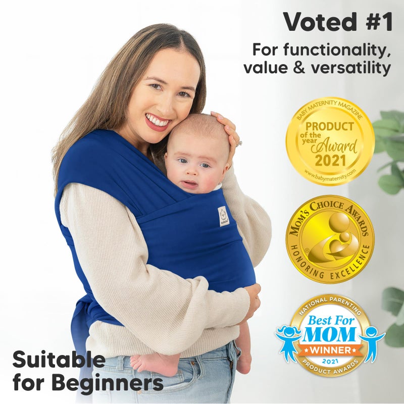 KeaBabies Baby Wrap Carrier - All in 1 Original Baby Carrier Newborn to Toddler Sling, Easy to Wear, Hands Free Bonding, Lightweight, Breathable Infant Wraps (Cobalt Blue) - Image 3