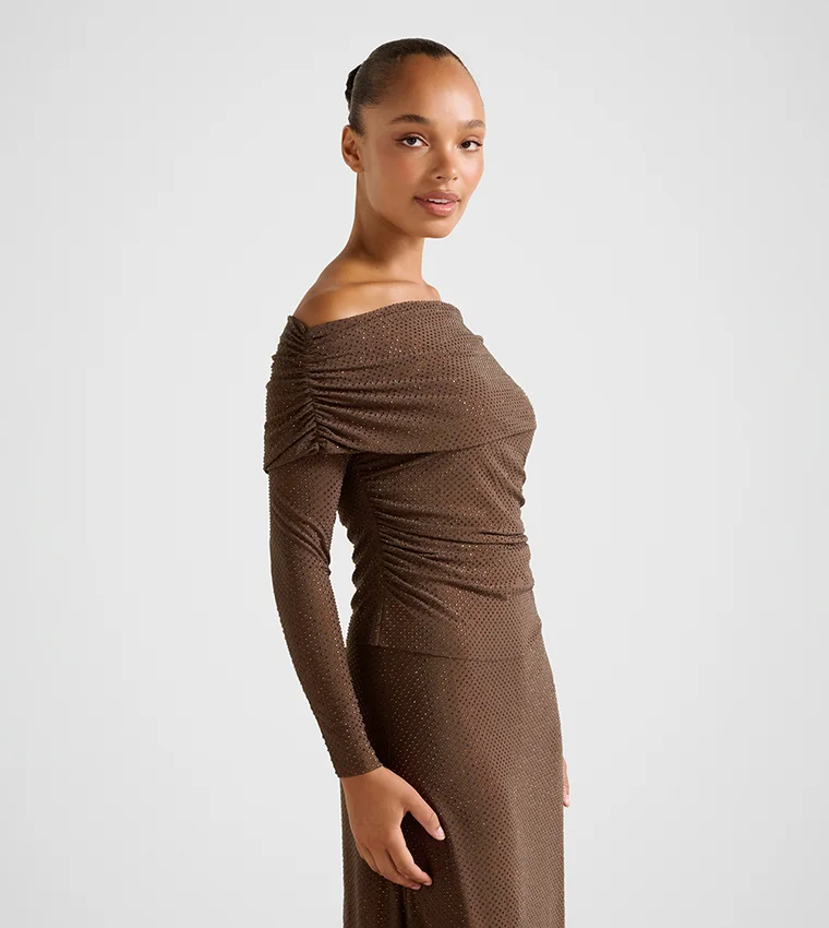 Forever New Sidney Heatseal Mesh Tipped Top