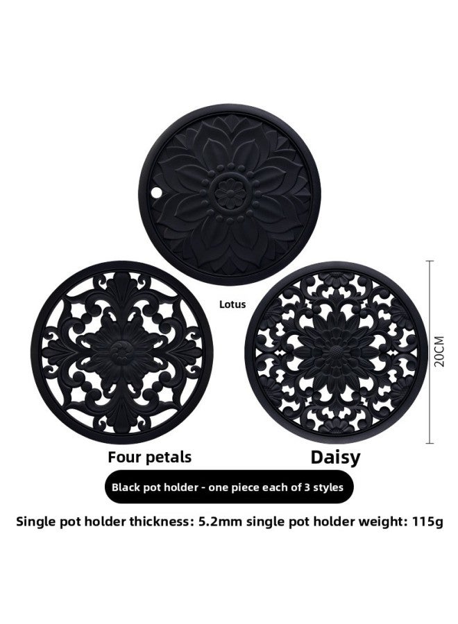 Chinese Classical Heat Insulation Mat Hollow Silicone Sand Pot Mat High Temperature Resistant Food Mat Bowl Mat Plate Mat Dining Table Anti-perm Mat 