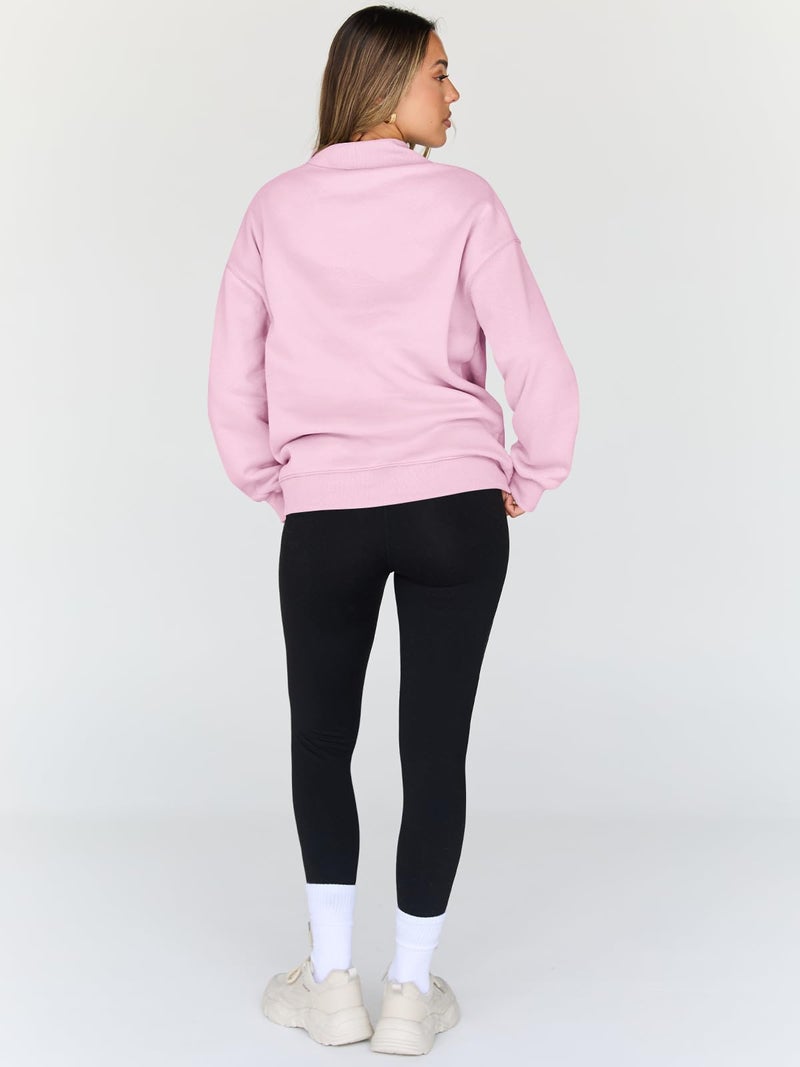Trendy Queen Womens Oversized Sweatshirts Turtleneck Pullover Long Sleeve Hoodies Tops Fall Fashion Outfits 2026 Clothes LightPink XS - Image 3