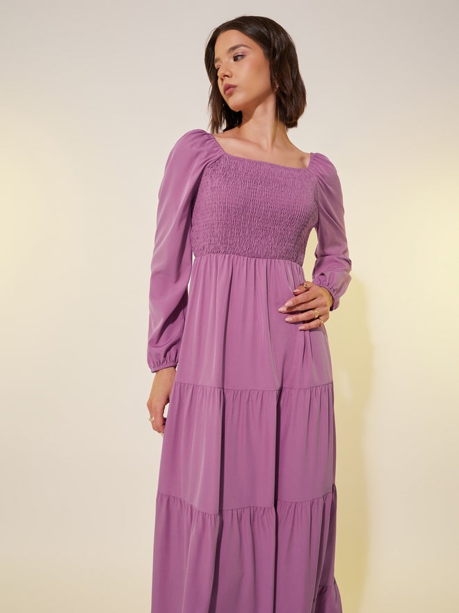 تايك تو فستان طويل بأكمام طويلة بطبقات - Image 2