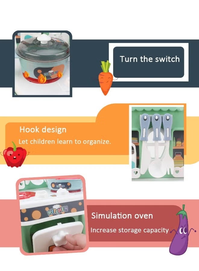 24-Piece Kids Kitchen Pretend Play Toy Set Cookware 14-Piece Barbecue Set, Kitchen Pretend Play Toy Set For Kids With Light, Spray & Play Sink, Children Role Play Real Cooking Accessories Suitable For Use In Kindergartens, Early Education Classes, Homes, Outdoors, And By One Or More People, It Helps Children Develop Hand-Eye Coordination, Brain Development, Social Awareness, And Social Skills - Image 4