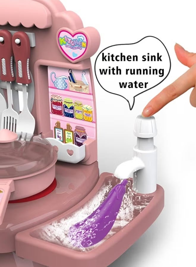 24-Piece Kids Kitchen Pretend Play Toy Set Cookware 14-Piece Barbecue Set, Kitchen Pretend Play Toy Set For Kids With Light, Spray & Play Sink, Children Role Play Real Cooking Accessories Suitable For Use In Kindergartens, Early Education Classes, Homes, Outdoors, And By One Or More People, It Helps Children Develop Hand-Eye Coordination, Brain Development, Social Awareness, And Social Skills - Image 5