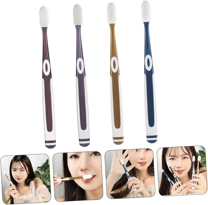 فرشاة أسنان نوليتوي الناعمة من السيليكون للبالغين، 3 قطع، لطيفة على اللثة الحساسة، مع قبضة مريحة - Image 5
