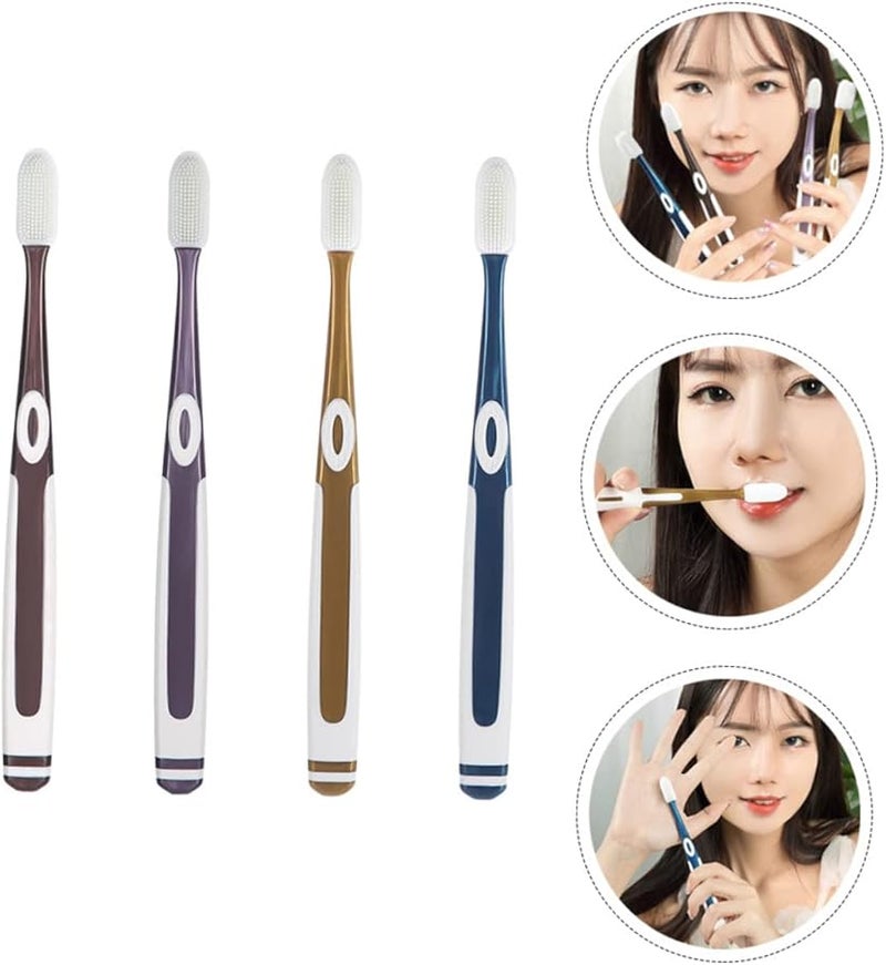 فرشاة أسنان نوليتوي الناعمة من السيليكون للبالغين، 3 قطع، لطيفة على اللثة الحساسة، مع قبضة مريحة - Image 3