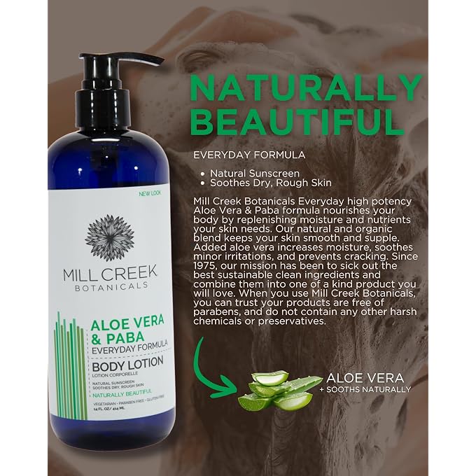 Mill Creek Aloe Vera & Paba Lotion - 16 Oz, Pack of 2 - Image 2