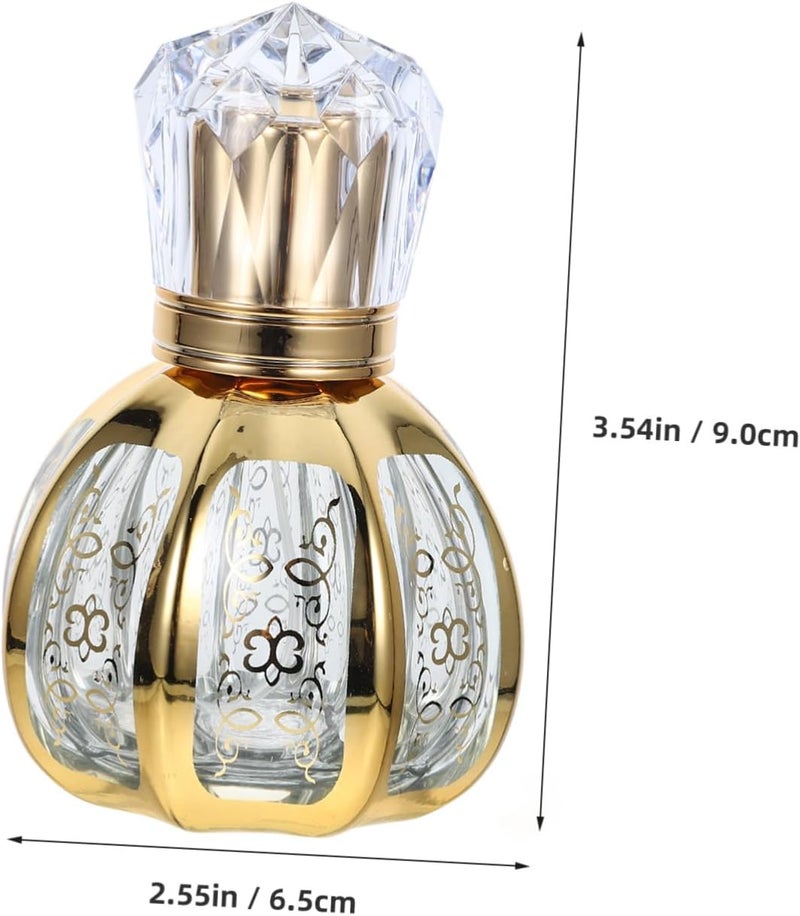 LIOOBO 50ml Refillable Glass Perfume Bottle Gold Pattern Travel Perfume Spray Bottle Elegant Design for Personal Use and Gifting - Image 2