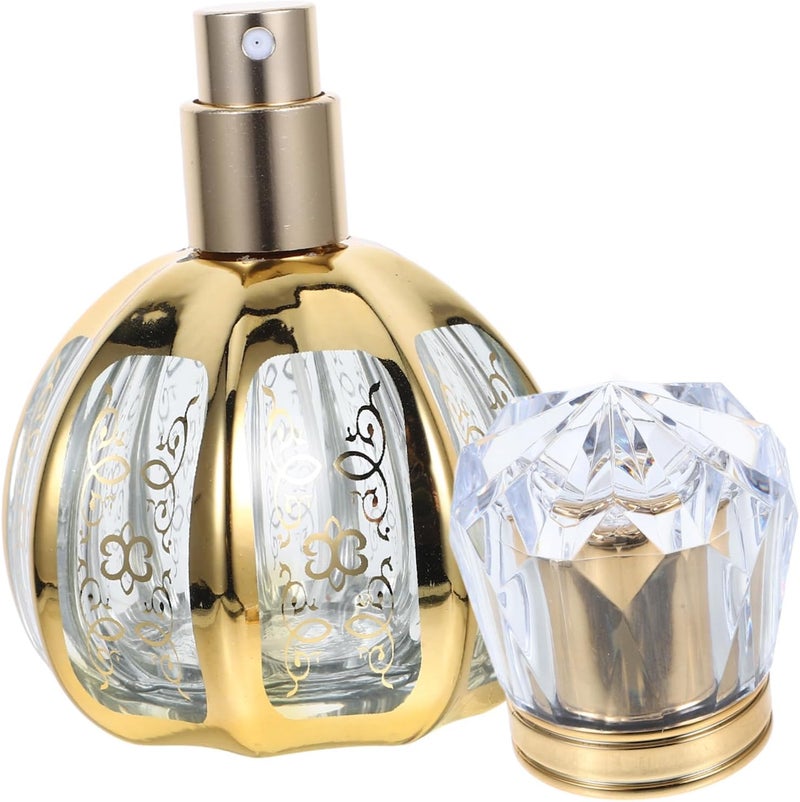 LIOOBO 50ml Refillable Glass Perfume Bottle Gold Pattern Travel Perfume Spray Bottle Elegant Design for Personal Use and Gifting - Image 1