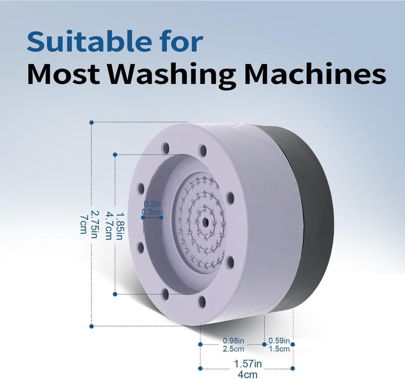 HavenFlix AntiVibration Pads for Washing Machine Washing Machine Feet Pads Shock Absorber Noise Cancelling Washing Machine Rubber Pads Washing Machine Anti Vibration Pad with Tread Grip Pack of 4 - Image 2