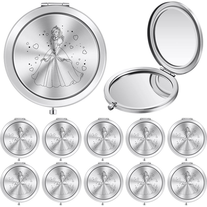 Taiyin Taiyin 24 Pcs Quinceanera Party Favors for Guests Baptism Compact Mirror Favor Round Hand Makeup Mirror Quinceanera Gifts for 15 Year Old Girl Sweet 15 Birthday Gift for GuestSilver
