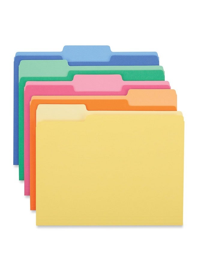 Universal One Universal Deluxe Heavyweight File Folders 1/3Cut Tabs Assorted Letter Size 0.75 Expansion Assorted Colors 50/Box  - Image 2