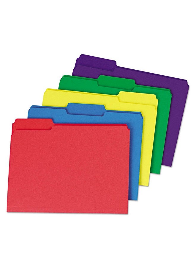 Universal One Universal Deluxe Heavyweight File Folders 1/3Cut Tabs Assorted Letter Size 0.75 Expansion Assorted Colors 50/Box  - Image 1