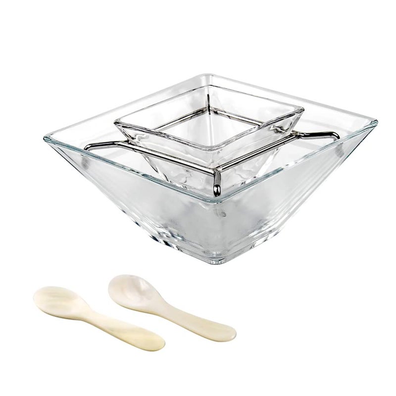 DUEBEL Glass Caviar Chiller Server Set Universal Shrimp Serving Chiller