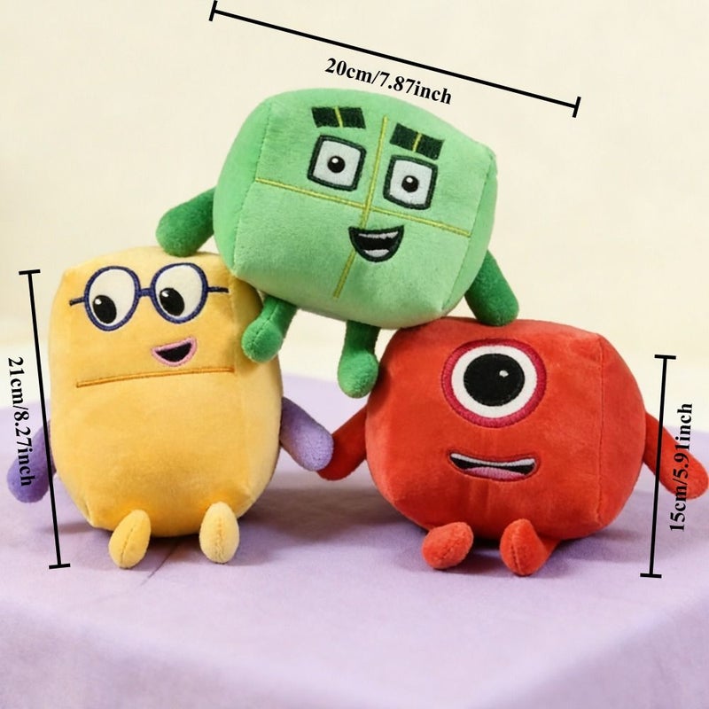 Random Style Three Color Building Block Pink And Blue Rabbit Plush Doll Cute Number Blocks Plush Toy High Value Ornament Suitable For Holiday Gift - Image 2