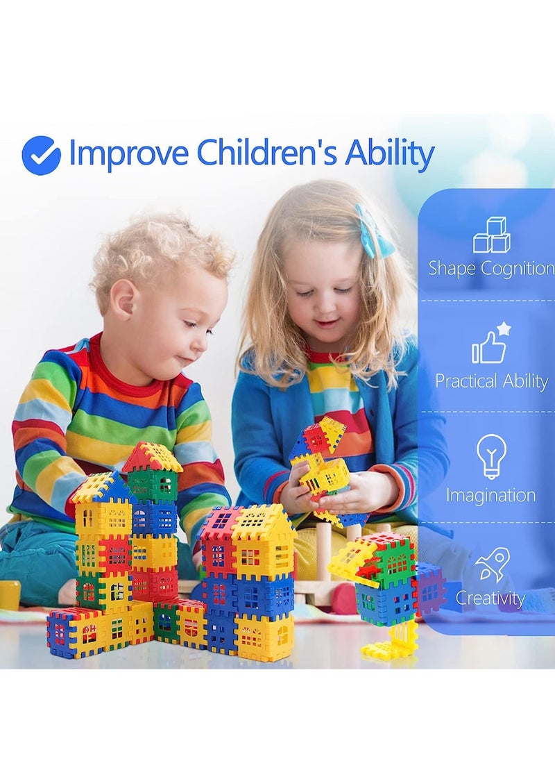 Interlocking Building Blocks Toys for Kids - Toddlers Building Blocks Educational STEM Building Toys–Kindergarten Toys Preschool manipulatives for Toddlers Toys Set 100 PCS  - Image 3