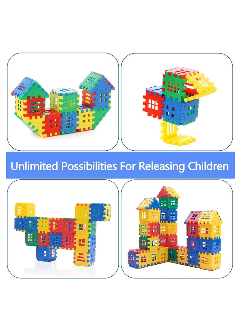 Interlocking Building Blocks Toys for Kids - Toddlers Building Blocks Educational STEM Building Toys–Kindergarten Toys Preschool manipulatives for Toddlers Toys Set 100 PCS  - Image 4