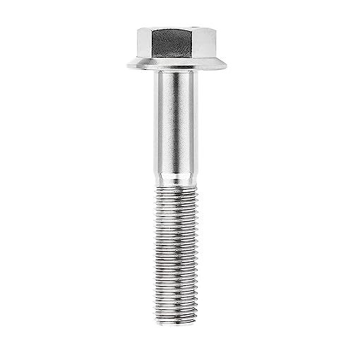 Wanyifa M10 x 20 25 30 35 40 45 50 55 60 65 70 75 80 90 100mm 1.25 Pitch Titanium Ti Flange Hex Bolt (M10x50mm) - Image 1