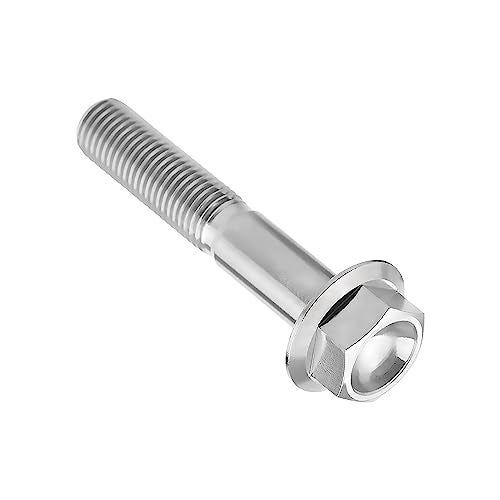 Wanyifa M10 x 20 25 30 35 40 45 50 55 60 65 70 75 80 90 100mm 1.25 Pitch Titanium Ti Flange Hex Bolt (M10x50mm) - Image 4