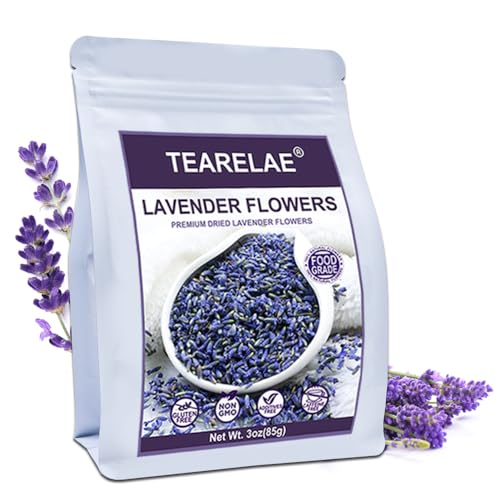 TEARELAE - Premium Dried Lavender Flowers - 5A Top Grade - 100% Pure Natural Edible Flowers Culinary Dried Lavender Buds - for Baking, Tea, Soap, Bath Bombing, Candle and Sachets - 3oz/85g - Image 1