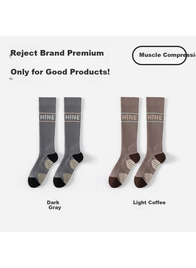 Liberal Free Style Women's Compression Socks Professional Sports Fitness Mid-calf Running Jump Rope Muscle Compression Yoga Hiking Calf Socks - Image 1