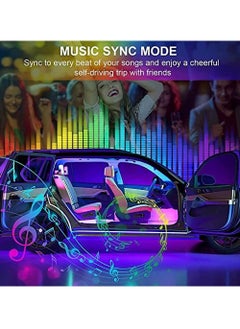 OIMG Car Interior LED Strip Lights Kit Auto Ambient RGB LED Strip Atmosphere Car Decorative Lamp With Bluetooth Music App Remote Control Waterproof Smart Car Accessories LED Light 12V  - Image 5