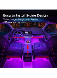 OIMG Car Interior LED Strip Lights Kit Auto Ambient RGB LED Strip Atmosphere Car Decorative Lamp With Bluetooth Music App Remote Control Waterproof Smart Car Accessories LED Light 12V  - Image 2