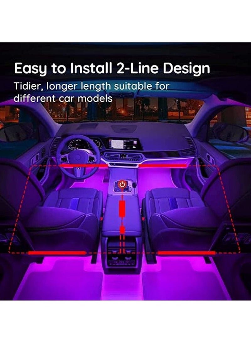OIMG Car Interior LED Strip Lights Kit Auto Ambient RGB LED Strip Atmosphere Car Decorative Lamp With Bluetooth Music App Remote Control Waterproof Smart Car Accessories LED Light 12V  - Image 2