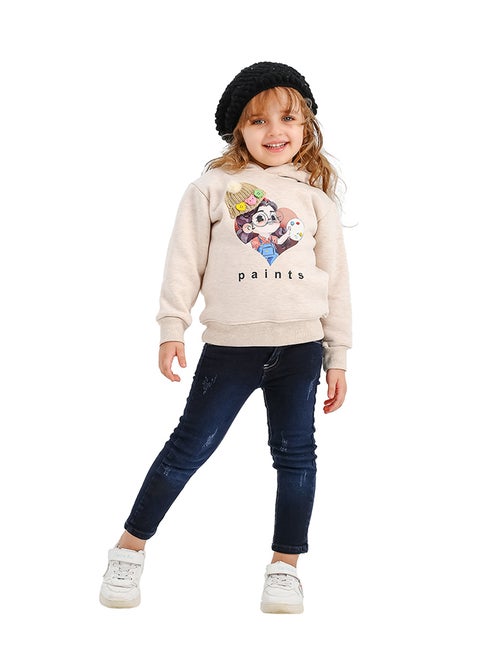 هودي شتوي بناتي مبطن فليس the Drawer هودي شتوي بناتي بطبعة