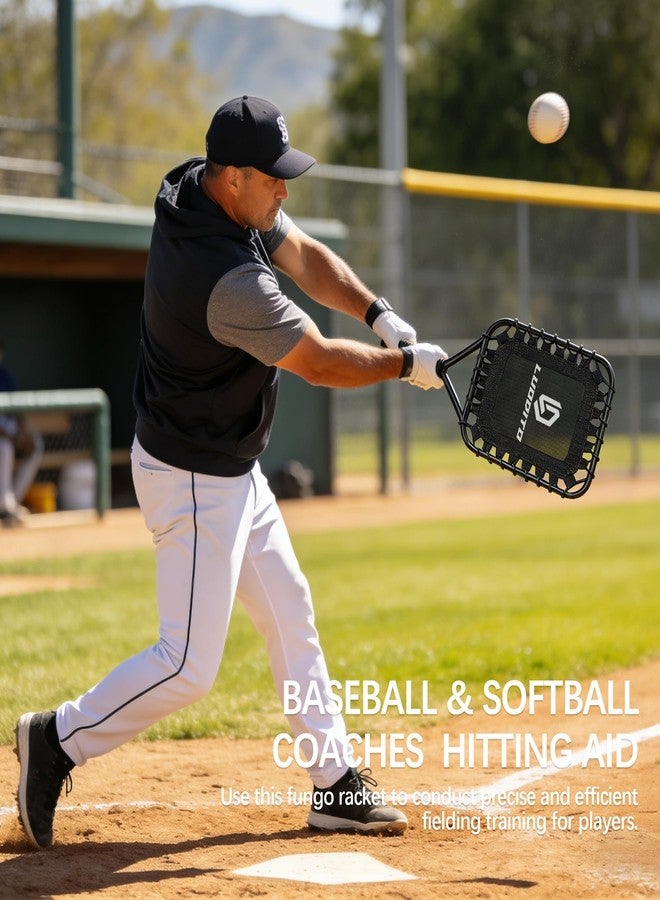 LUODITO Baseball Racket for Fly Balls Fungo Racket for Baseball & Softball Training for Coaches and Parents, Fungo Bat Baseball for Hitting Grounders and Pop Flies with Storage Bag (Black) - Image 2