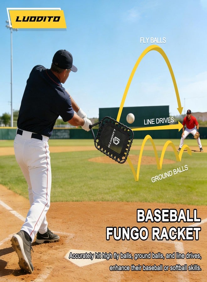 LUODITO Baseball Racket for Fly Balls Fungo Racket for Baseball & Softball Training for Coaches and Parents, Fungo Bat Baseball for Hitting Grounders and Pop Flies with Storage Bag (Black) - Image 4