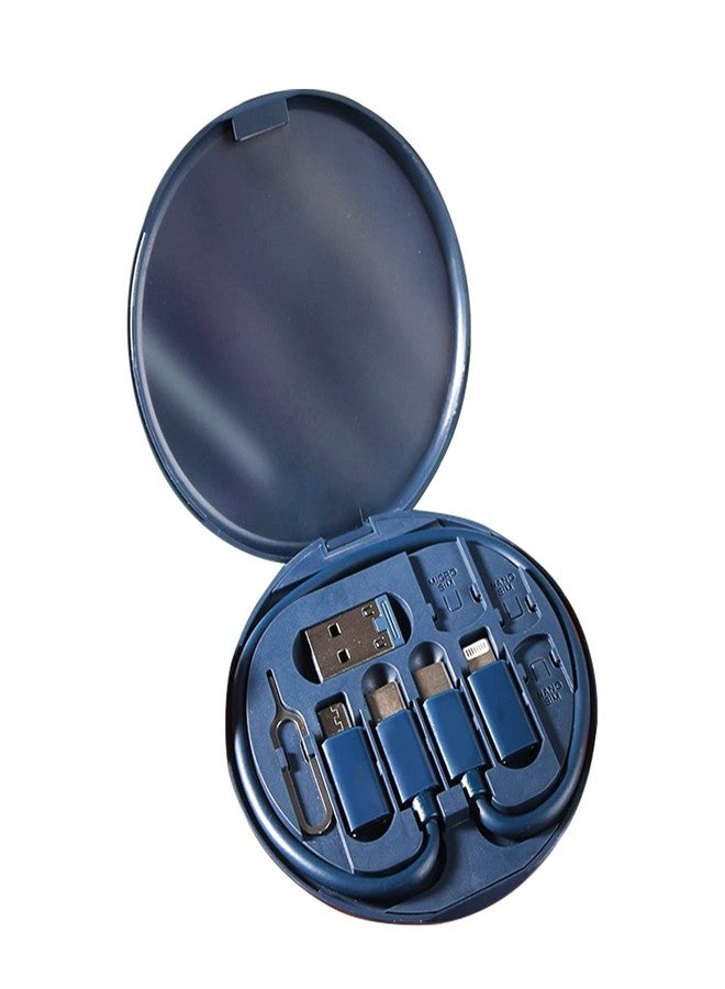 YAFIYGI 9 in 1 Cable Case USB Adapter Cable Conversion Storage Box, USB Type C to Micro USB/Lightning/USB A Data Transfer Tool Contains Sim Card Slot Tray Eject Pin, Use as Phone Holder - Image 1