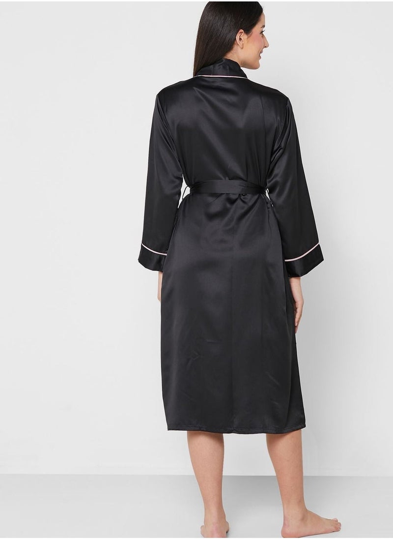 Contrast Seam Detail Robe - Image 2
