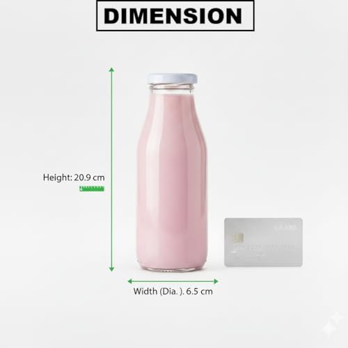 MACHAK Glass Water Bottle For Milk |Juice| Shakes With Rust Proof Airtight White Metal Cap (500 Ml Set Of 2) - Image 4