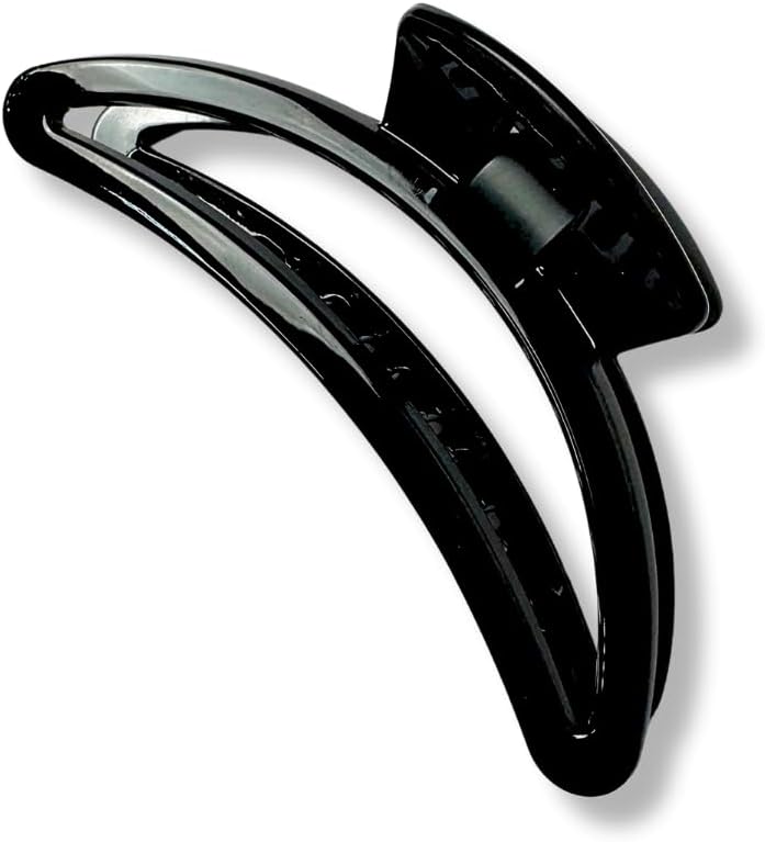 Glitters Glitter Curved Hair Claw Clip - Black, Casual Basic with Strong Spring - Image 2