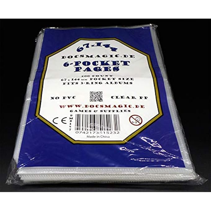 docsmagic.de .DE 100 6-POCKET ALBUM PAGES 2.5" X 5.25" - 67 X 144MM - 11-HOLE - Image 2