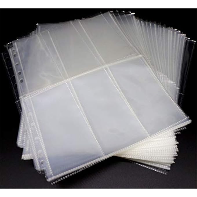 docsmagic.de .DE 100 6-POCKET ALBUM PAGES 2.5" X 5.25" - 67 X 144MM - 11-HOLE - Image 1