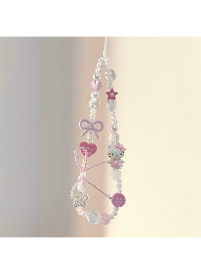 NIBEMINENT Phone Charm/ Chain Strap for Women Girls, Bowknot Cell Phone Case Lanyard Wrist Strap