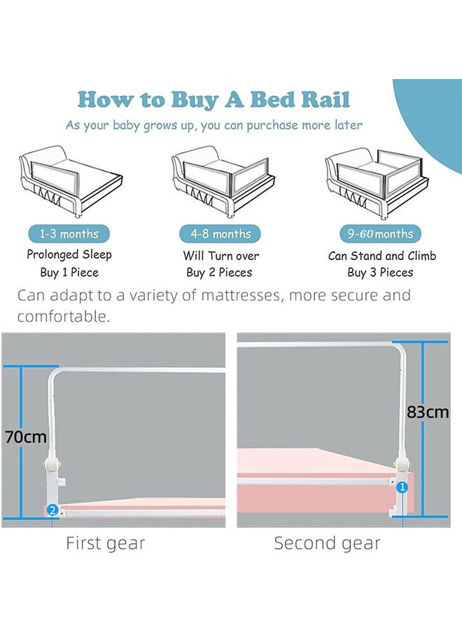 Generic - Toddler Bed Rails,Foldable Baby Bed Rails Guard for Toddlers, Adjustable Crib Side Rail for Kids,Swing Down Toddler Bedrail Extral Tall Child Safety Side Railing Guards for Full-Size Queen and King Bed(2M) - Image 1