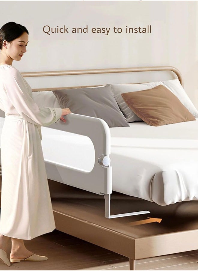 Generic - Toddler Bed Rails,Foldable Baby Bed Rails Guard for Toddlers, Adjustable Crib Side Rail for Kids,Swing Down Toddler Bedrail Extral Tall Child Safety Side Railing Guards for Full-Size Queen and King Bed(2M) - Image 1