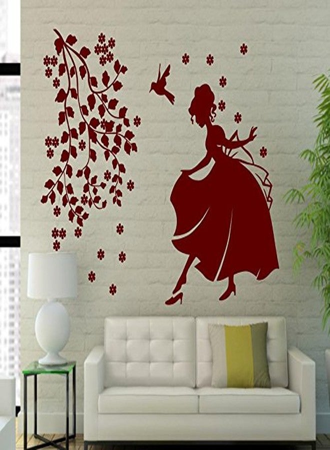 Sticker Studio Angel with Nature Wall Sticker (PVC Vinyl,Size -60 cm x 78 cm) - Image 1