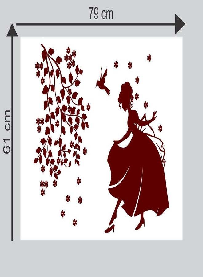 Sticker Studio Angel with Nature Wall Sticker (PVC Vinyl,Size -60 cm x 78 cm) - Image 2
