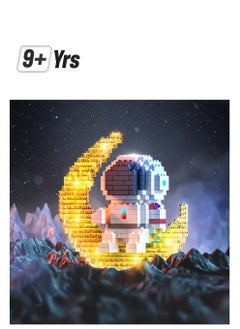 SYOSI Astronaut Mini Building Blocks, Micro Blocks Cool Small Toys with Led Lighting Kit, Astronaut Micro Block Model Set Gift for Kids or Adults, Space Toy Puzzle Assembling Toy (368 PCS)  - Image 1