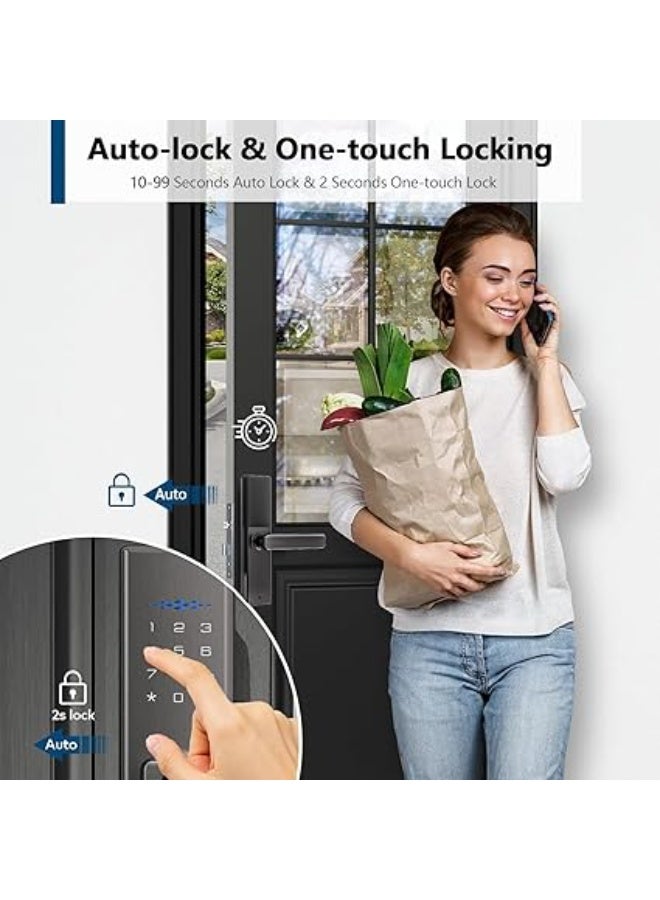 ماكايورون قفل ذكي من ماكايورون، اصدار تويا واي فاي، قفل باب ذكي يفتح عن طريق بصمة الاصبع، ان اف سي، كلمة مرور، جهاز تحكم عن بعد، مفتاح ميكانيكي. نقر 4585، يدعم 9 لغات (بما في ذلك العربية) (B302، رمادي) - Image 5